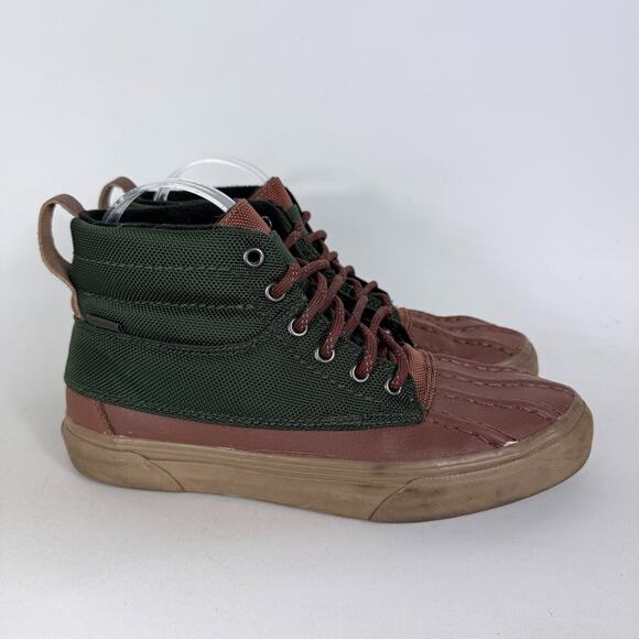 Vans Sk8-Hi Del Pato Duck Boots Women's 8.5 Green Brown Ankle Lace-Up Comfort - Picture 2 of 10